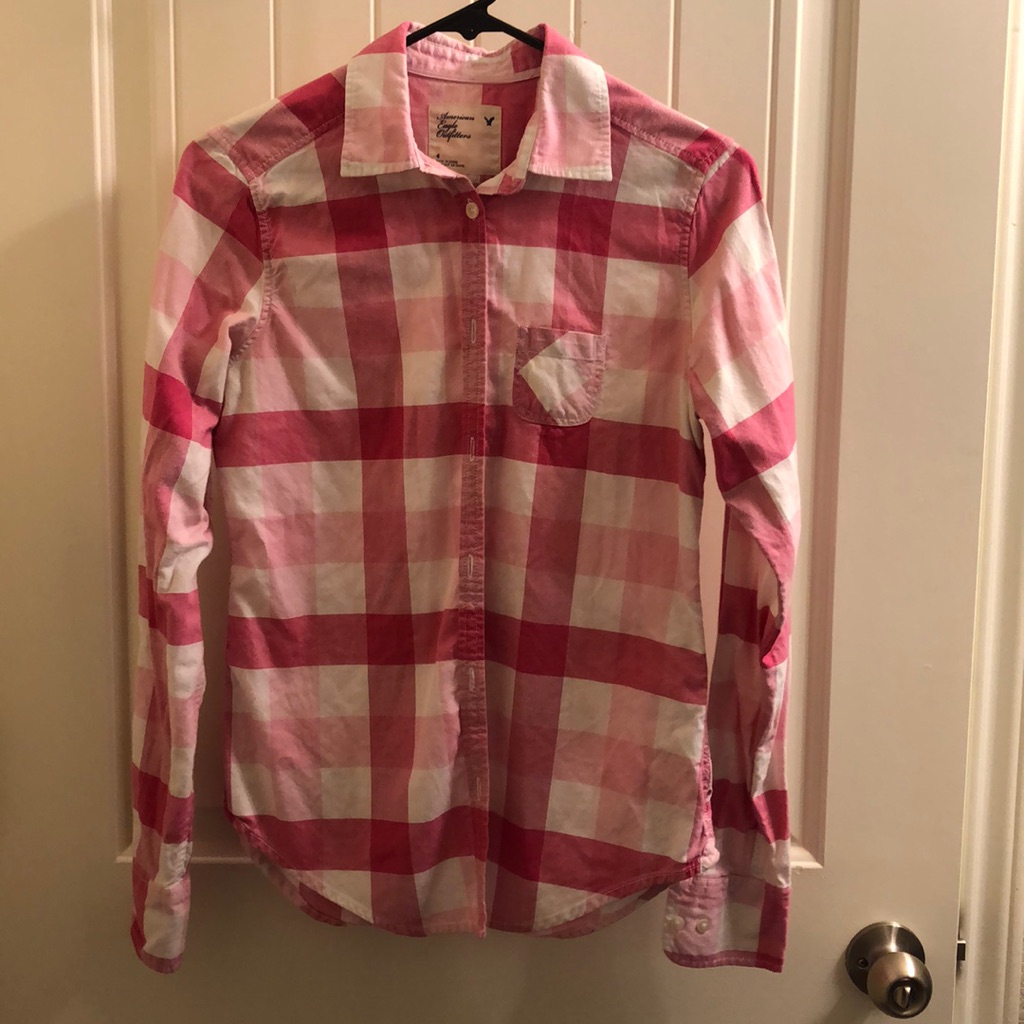 Pink, Plaid Button Down